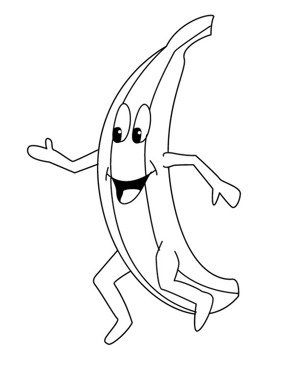 Kolorowanka biegający banan